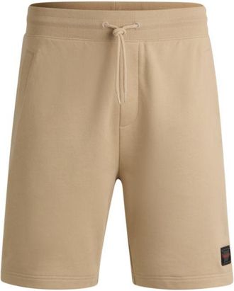 HUGO BOSS Cotton-terry relaxed-fit shorts with logo trim