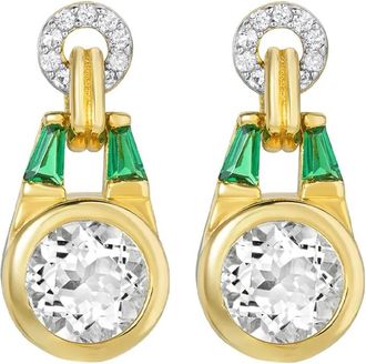 V by Laura Vann buckle round-stone earrings - Oro