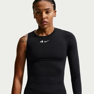 Nike Womens Aja Wilson Asymmetric Reversible Dri-FIT Basketball Top in Black | II4238-010