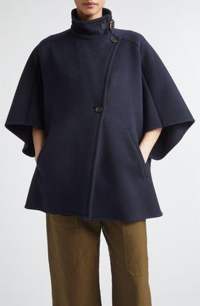 Max Mara Oversize Cashmere Cape in Midnight Blue at Nordstrom