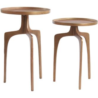 Light & Living Light&living - Set di Tavolini Laterali Pano Marrone Bronzo