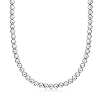 Ross-Simons Italian 8mm Sterling Silver Bead Necklace