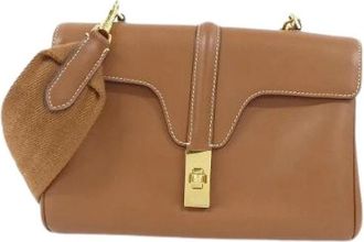 Celine Pre-owned Teen Soft 16 Calf Shoulder Bag - Dames - Vintage Schoudertas - Bruin - ONE Size - Leer - Vintage