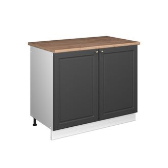 Vicco Mueble Bajo Para Fregadero Fame-line, Antracita-oro Landhaus/blanco, 100 Cm, Et Roble, Vicco