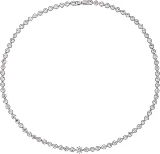 Eye Candy Los Angeles Nova Cubic Zirconia Collar Necklace in Silver at Nordstrom Rack