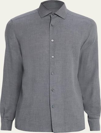 Ermenegildo Zegna Mens Melange Cashco Sport Shirt