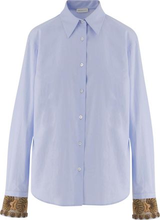 Dries Van Noten Light Blue Regular Printed Shirt