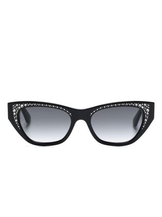Alexander McQueen Eyewear pav&eacute;-jewelled sunglasses - Black