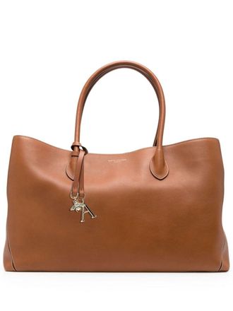 Aspinal of London logo-print leather tote bag - women - Calf Leather - One Size - Brown