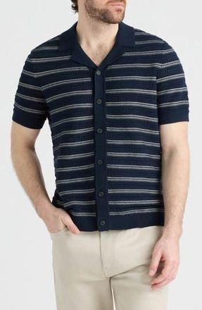Hunter Truman Short Sleeve Knit Sweater Cardigan in Midnight at Nordstrom Rack, Size X-Large