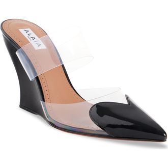 Alaia Heart Pointed Toe Wedge Mule in Noir at Nordstrom, Size 11Us