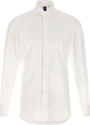 Finamore Camicia Eduardo plissettata con maniche lunghe - Bianco