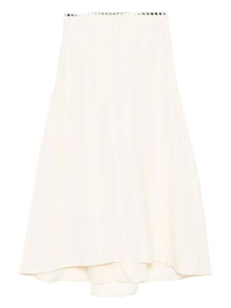 Jil Sander buttoned-waist skirt - women - Elastane/Viscose/Viscose/Silk - 38 - Neutrals