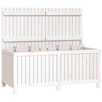 Berkfield Home Garden Storage Box White 147x68x64 cm Solid Wood Pine | Size: 147 x 68 x 64 cm