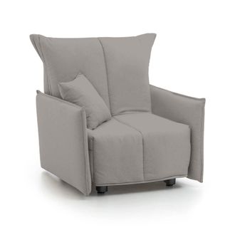 Talamo Italia Sofa Cama Almerinda, Sof&aacute; Individual, 100% Made In Italy, Sill&oacute;n De Sal&oacute;n Con Apertura Trolley, En Tela Acolchada, Con Reposabrazos Est&aacute;ndar, Cm 110x9