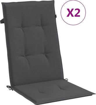 vidaXL Cojines Silla Respaldo Alto 2 Uds Tela Gris Antracita Melange Vidaxl