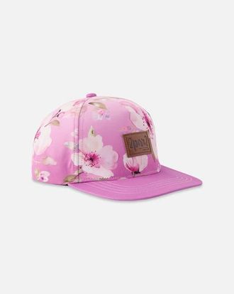 Deux par Deux Flat Brim Flower Print Cap in Purple Floral Print at Nordstrom, Size 12-24 M