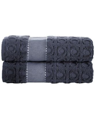 Brooks Brothers Circle In Square 2Pc Bath Towels