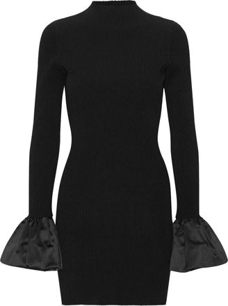 Rotate Abito corto in maglia con dettaglio cut-out - Nero