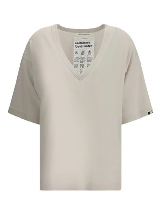 Extreme Cashmere N&ordm;406 V-neck oversized T-shirt - unisex - Cotton/Cashmere - One Size - Neutrals