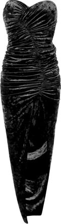 Alexandre Vauthier Velvet Jurk Met Drapering - Dames - Feestkleedjes - Zwart - M - Polyester - Kleedjes