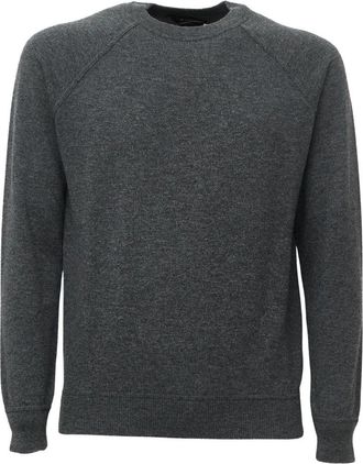 FILIPPO DE LAURENTIIS Trui met ronde hals - Heren - Ronde hals truien - Grijs - 3XL - Katoen - Truien & Vesten