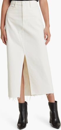 Frame Denim Midaxi Skirt In Ecru White