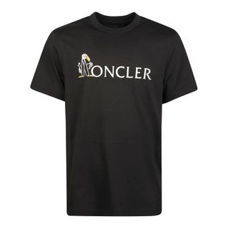 Moncler Logo T-shirt - male - Moncler - T-Shirts - Black - XL - Tops