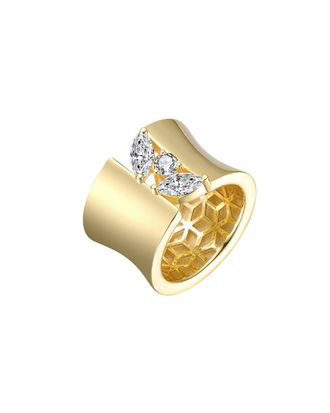 Genevive 14K Plated Cz Open Ring