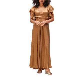 Mes Demoiselles... Kleedjes, Dames, Bruin, L, Cascais Maxi Jurk