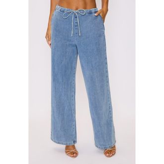 VICI Collection Sarah Drawstring Jeans in Light Denim at Nordstrom, Size X-Large