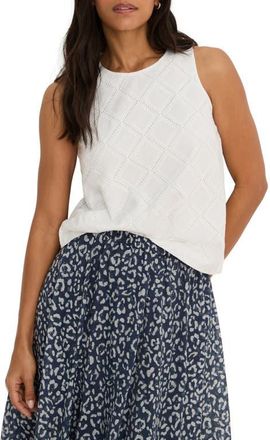 Nic+Zoe Diamond Eyelet Cotton Top in Paper White at Nordstrom, Size Xx-Large