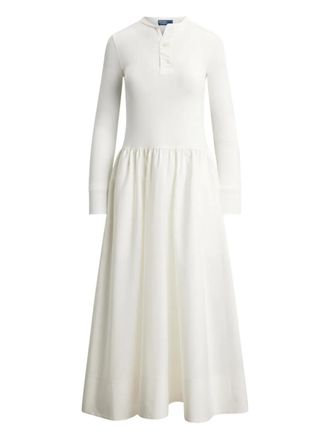 Polo Ralph Lauren Henley-style maxi dress - women - Cotton - L - White