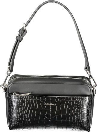 Calvin Klein Handbags, female, Black, Size: ONE SIZE Black Shoulder Bag with Adjustable Strap