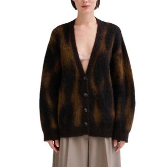 Roberto Collina C&aacute;rdigan Jacquard Animalier - Knitwear - Mujer - Marr&oacute;n - S