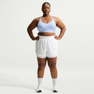 Nike Womens Dri-FIT One High-Waisted 3 2-in-1 Shorts (Plus Size) in White | FB3222-101