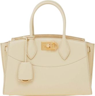 Ferragamo Off White Studio Soft Medium Satchel