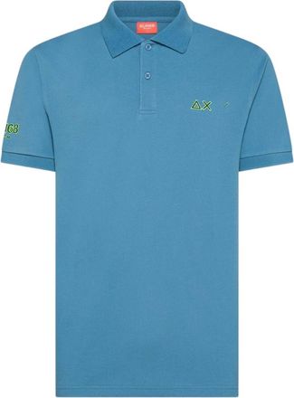 Sun 68 Tops, Heren, Blauw, L, Katoen, Polo shirt met korte mouwen