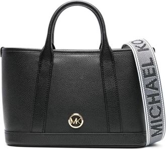 Michael Kors Luisa Kleine Satchel van Gekorreld Leer - Dames - Shoppers - Zwart - ONE Size - Leer - Tassen