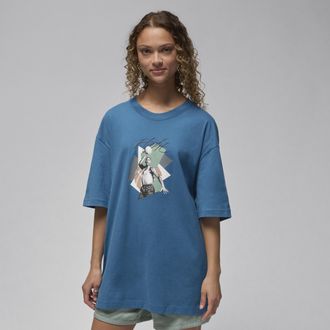 Nike Jordan Womens Jordan Oversized Graphic T-Shirt in Blue | FN5708-457