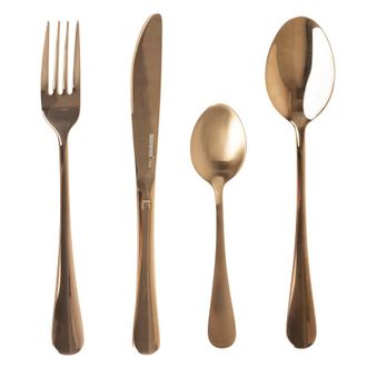 Bergner Set de 16 cubiertos en acero inoxidable cobre