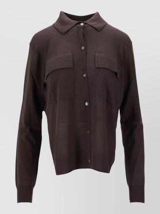 Parosh knitted cardigan long sleeves collared neck pockets