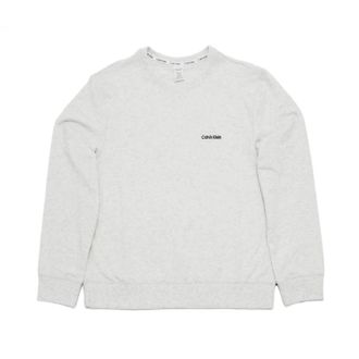 Calvin Klein Womens Modern Cotton Lounge Sweatshirt In Snow Heather