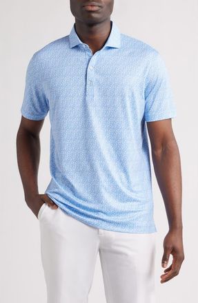 Johnnie-O Kiwi Print PREP-FORMANCE Golf Polo in Palisades Blue at Nordstrom, Size X-Large