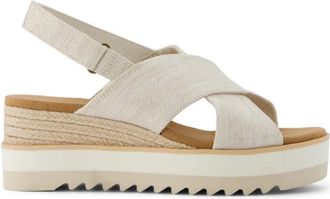 Toms Diana Crossover Natuurlijke Tas - Dames - Sleehakken - Beige - 37 EU - Schoenen