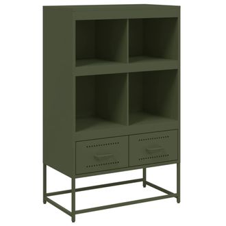 vidaXL Aparador De Acero Verde Oliva 68x39x111,5 Cm Vidaxl