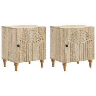 vidaXL Armario De Noche 2 Pcs Roble Sonoma 43 X 34,5 X 50 Cm Vidaxl