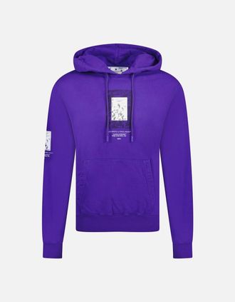 Off-white Mens Off-White Paint Mirror Hooded Sweatshirt Purple - Size: 38