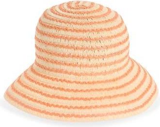 Nordstrom Rack Stripe Straw Bucket Hat in Orange at Nordstrom Rack