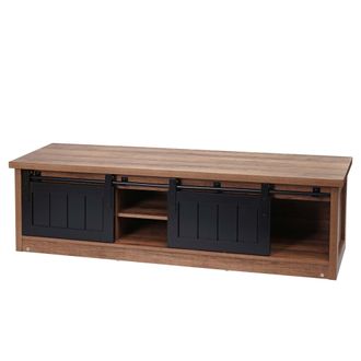 Hhg Mueble Tv Con Dos Puertas Correderas Y 4 Compartimentos 43x150x40 Cm Mdf Marr&oacute;n 040007852